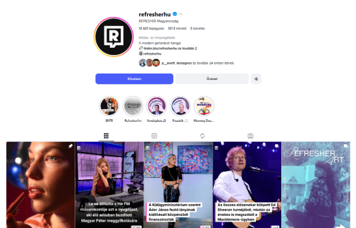 Így hódít az Instagramon a REFRESHER